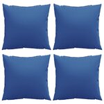 vidaXL Coussins décoratifs 4 Pièces bleu royal 50x50 cm tissu