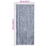 vidaXL Moustiquaire Bleu blanc et argenté 90x220 cm Chenille
