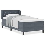vidaXL Lit à ressorts ensachés avec matelas gris foncé  100x200 cm  velours