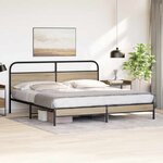 vidaXL Cadre de lit en métal sans matelas chêne fumé 200x200 cm