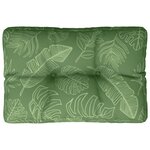 vidaXL Coussin de palette motif de feuilles 50x40x12 cm tissu