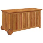 vidaXL Boîte de rangement de jardin avec roues 113x50x58cm Bois acacia