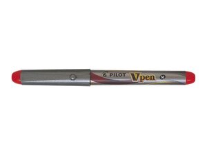 Stylo Plume Jetable V-Pen SILVER pointe moyenne Rouge x 12 PILOT