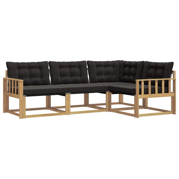 vidaXL Ensemble de canapés d'extérieur 4 pc Blanc et noir