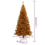 vidaXL Sapin de Noël artificiel avec support Doré 210 cm PET