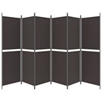 vidaXL Cloison de séparation 6 panneaux Marron 300x180 cm Tissu