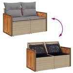 vidaXL Salon de jardin avec coussins 7 Pièces beige résine tressée
