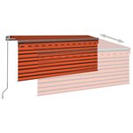 vidaXL Auvent rétractable manuel store LED 3 5x2 5 m Orange et marron