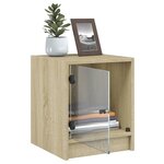 vidaXL Tables de chevet et portes vitrées 2Pièces chêne sonoma 35x37x42cm