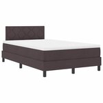 vidaXL Lit boxspring avec matelas Marron foncé 120 x 200 cm tissu
