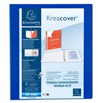 Classeur Pp Personnalisable Kreacover - 4 Anneaux En D 25mm - A4 Maxi - Bleu - X 10 - Exacompta