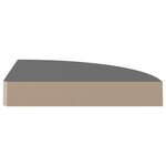 vidaXL Étagères d'angle flottantes 4 Pièces gris brillant 25x25x3 8cm MDF