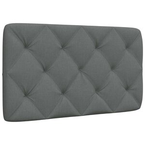 vidaXL Coussin de tête de lit gris foncé 80 cm tissu