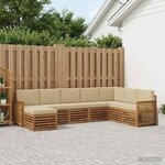 vidaXL Ensemble de canapés d'extérieur avec coussin 6 Pièces Naturel
