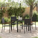 vidaXL Ensemble de salle à manger pour jardin 5 Pièces Noir
