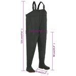 Vidaxl pantalon échassier avec bottes vert pointure 46