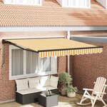 vidaXL Auvent Rétractable Jaune et blanc 300x250 cm tissu