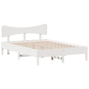 vidaXL Cadre de lit sans matelas blanc 120x200 cm bois de pin massif