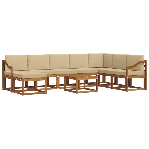vidaXL Ensemble de canapés d'extérieur 9 Pièces Naturel et Beige
