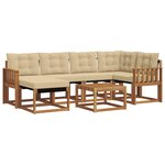 vidaXL Ensemble de canapés d'extérieur 7 Pièces Naturel et Beige