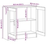 vidaXL Armoire à vitrine Gris béton 82 5x30 5x80 cm Bois d'ingénierie
