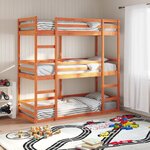 vidaXL Lit superposé triple sans matelas 75x190 cm bois de pin massif