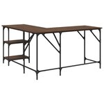 vidaXL Bureau chêne marron 139x139x75 cm bois d'ingénierie