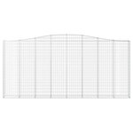 vidaXL Paniers à gabions arqués 2 Pièces 400x30x180/200 cm Fer galvanisé