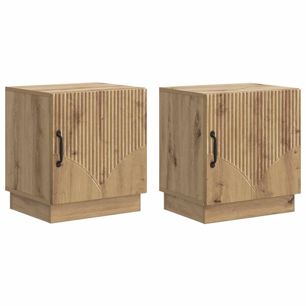 vidaXL Table de chevet 2 Pièces Chêne artisanal 43 x 34 5 x 47 cm
