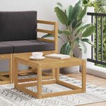 vidaXL Table de jardin Bois d'Acacia Massif Blanc 59 x 59 x 37 cm
