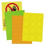 Étiquette adhésive permanente fluo jaune 63 5x38 1 mm (lot de 2100)