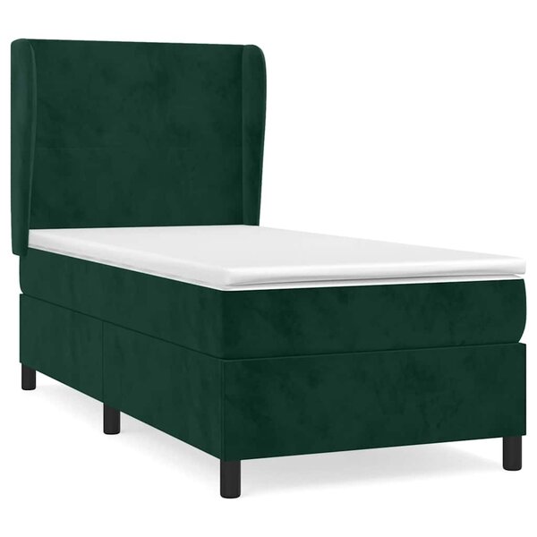 vidaXL Sommier à lattes de lit avec matelas Vert foncé 90x190 cm