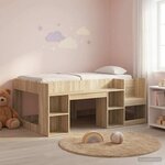 vidaXL Cadre de lit pour enfants avec rangement Chêne Sonoma