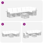 vidaXL Ensemble de canapé de jardin 7 pc Noir polyrotin