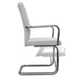 vidaXL Chaises à manger cantilever lot de 2 blanc similicuir