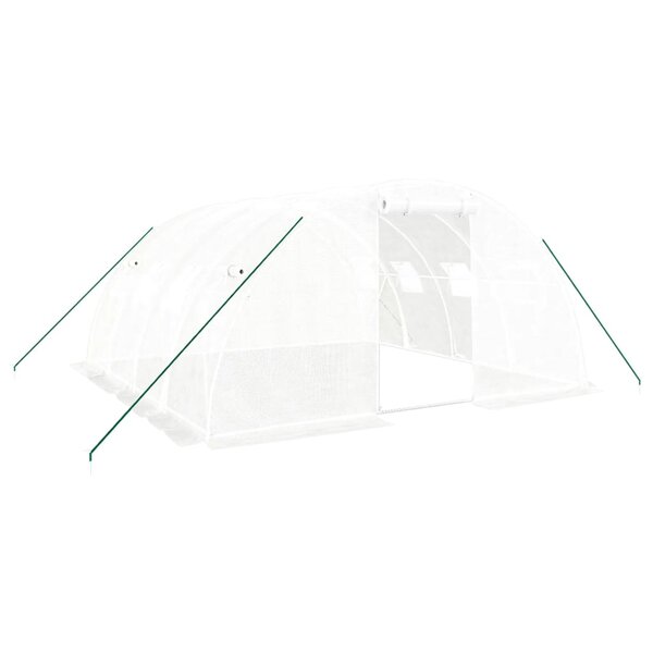 vidaXL Serre avec cadre en acier Blanc 16 m² 4x4x2 m