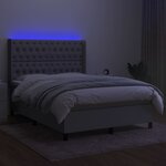 vidaXL Sommier à lattes de lit matelas LED Gris clair 140x190 cm Tissu