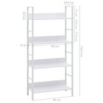 vidaXL Bibliothèque à 4 niveaux blanc 60x27 6x124 5 cm bois ingénierie