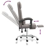 vidaXL Fauteuil de massage inclinable de bureau Taupe Tissu