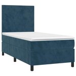 vidaXL Sommier à lattes de lit avec matelas LED Bleu foncé 100x200 cm