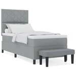 vidaXL Lit à ressorts avec matelas Gris clair 90 x 200 cm tissu