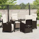 vidaXL Ensemble de salle à manger pour jardin 5 Pièces Marron polyrotin