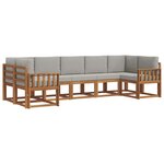 vidaXL Ensemble de canapés d'extérieur 7 Pièces Gris Naturel et Clair