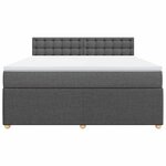 vidaXL Sommier à lattes de lit avec matelas Gris foncé 180x200cm Tissu