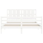 vidaXL Cadre de lit sans matelas blanc 160x200 cm bois massif