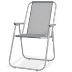 vidaXL Ensemble à manger d'extérieur 6 Pièces Acier et textilène Gris