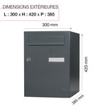 Boite à colis Eclipse 1 porte gris anthracite mat RAL 7016 M