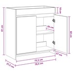 vidaXL Meuble sous lavabo de salle de bain Chêne Sonoma