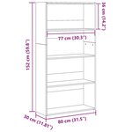 vidaXL Bibliothèque blanc 80x30x152 cm bois d'ingénierie