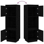 vidaXL Buffet haut Noir 38x35x117 cm Bois massif de pin